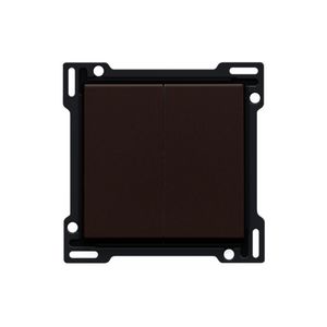 Afwerkingsset serie/wisselschakelaar + drukknop N.O. d.brown