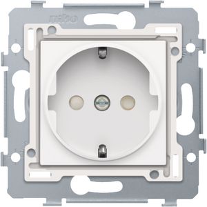 Stopcontact 71x71mm insteek sokkel/afw.set b.white