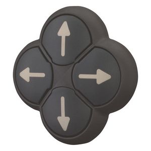 Drukknop 4-voudig zwart pijlen vergrendeld