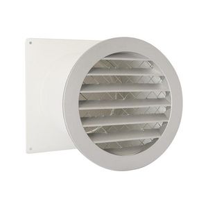 Alu. schoepenrooster+muurdoorvoer Ø150mm