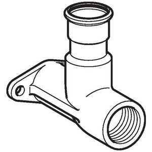 Enkele muurplaat MAPRESS RVS 15x1/2"bn. verdiept VVE=10