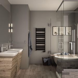 Elektrische handdoekradiator ZETA mat zwart 950x500mm 400W