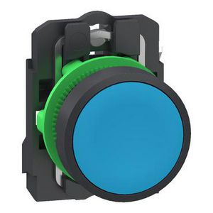 Drukknop Harmony XB5 grijs Plastic Vlak blauw 22mm veerretou