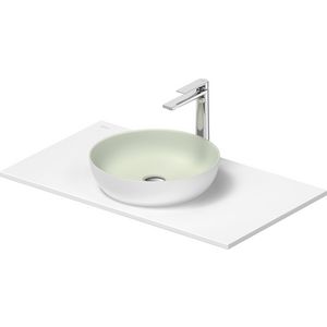 SIVIDA #268013 wastafelblad incl. opzetkom buitenzijde wit zijdemat binnenzijde lichtgroen 880mm