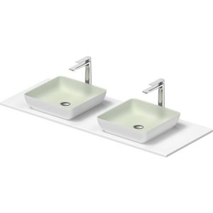 SIVIDA #268021 wastafelblad incl. opzetkom buitenzijde wit zijdemat binnenzijde lichtgroen 1350mm