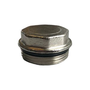 Pro Blindstop 1 1/4" messing vernikkeld incl. O-ring