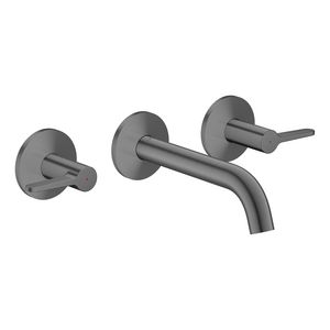 Wastafelmengkraan inbouw AXOR One 3-gats 160mm recht Brushed Black Chrome
