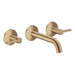 Wastafelmengkraan inbouw AXOR One 3-gats 160mm recht Brushed Bronze
