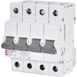 Installatieautomaat ETIMAT P10 B-karakteristiek 10A 4 mod. 3-polig + Nul 10kA 1901408