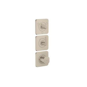 Afbouwdeel termostaat module 380/120 rozet v 3 douchefunc. Cubic Cut greep brushed nickel Citterio-C