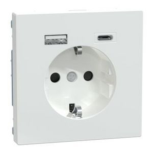 Wandcontactdoos Dubbele USB-poort A+C 16A Kunststof Lotuswit Systeem D
