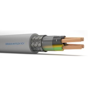 Haspel a 1000m. stuurstroomkabel afgeschermd M-FLEX YCY 300/500V gy# 3G1,5mm² (geel/groen - zwart genummerd)