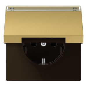 Wandcontactdoos LS-messing m.R/A,tekstv. klapdeksel