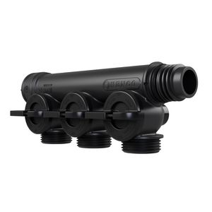 Kunststof leidingverdeler PRO-FLOW koppelbaar 3x P euroconus - draaiknoppen zwart