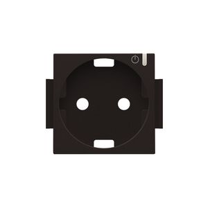 Afwerkingsset geconn. schakelbaar stopcontact+knop d.brown