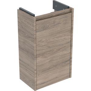 Onderkast voor fontein 1 deur kleine sprong: 35.8x60.6x22.5cm Breedte wastafel=40cm walnoot hickory / Melamine houtstructuur