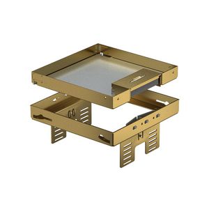 Vierkante cassette snoeruitgang 200x200mm messing 7409222