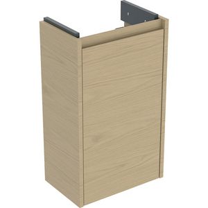 Onderkast voor fontein 1 deur kleine sprong: 35.8x60.6x22.5cm Breedte wastafel=40cm eik naturel / Melamine houtstructuur