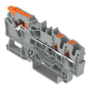 3-draads rijgklem met hendel en Druk 2,5 mm² grijs VVE=50