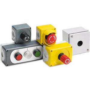 Drukknoppenkast leeg 4-gats plastic IP66 grijs