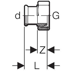 2-del. koppeling vlak MAPRESS KOPER GAS DIN3436 konisch 22x wartel 1.1/8"