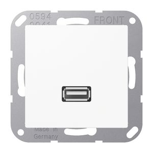 Afdekking AS500 alpin wit voor 1xUSB