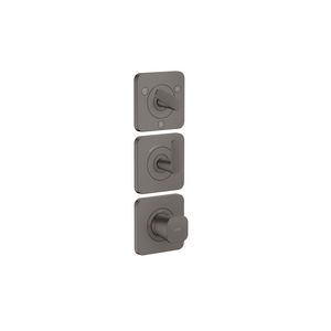 Afbouwdeel termostaat module 380/120 rozet v 3 douchefun Cubic Cut greep brushed black chrome Citterio-C
