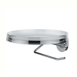 Closetrolhouder incl. transparant plateau chroom