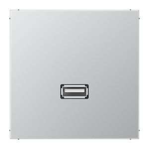 Afdekking aluminium voor 1xUSB LS