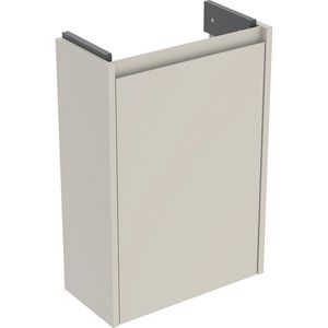 Onderkast voor fontein 1 deur kleine sprong: 41.2x60.6x20.1cm Breedte wastafel=45cm zandgrijs / gelakt zijdemat