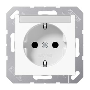 Wandcontactdoos alp.wit slagvast & tekstvenst. A500