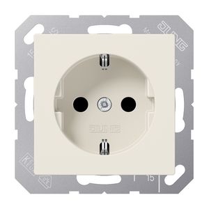 Wandcontactdoos AS-univ. wit slagvast besch.cont.