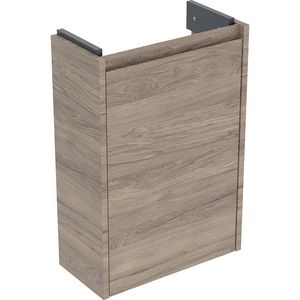 Onderkast voor fontein 1 deur kleine sprong: 41.2x60.6x20.1cm Breedte wastafel=45cm walnoot hickory / Melamine houtstructuur
