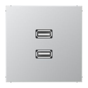 Afdekking aluminium voor 2xUSB LS