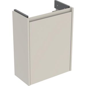 Onderkast voor fontein 1 deur kleine sprong: 45.7x60.6x22.7cm Breedte wastafel=50cm zandgrijs / gelakt zijdemat