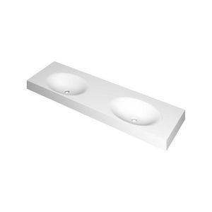 Wastafel polystone dubbel zonder kraangaten 3407480
