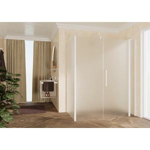 Zijwand Young F1B 101 Ver.101-103Cm Satin Glas Wit Mat