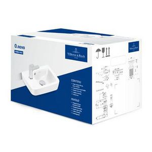 Combipack fontein 360x250mm + kraan + designsifon + bevestiging O.novo White Alpine