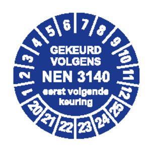 Ultra Des. Vinyl NEN-3140 blauw Ø25mm boek/100 stickers