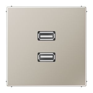 Afdekking edelstaal voor 2xUSB LS