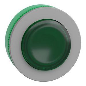 Flush mounted green projecting illum pushbutton head integr.