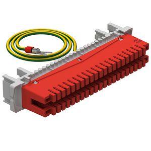 Aardingsstrook 34-polig voor LSA Plus 34-polig rot