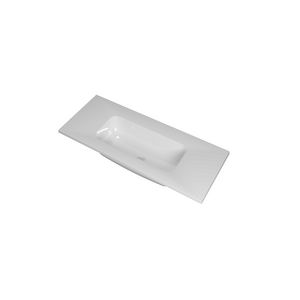 Wastafel polystone midden zonder kraangat 1000x400x15 Glans wit Reflekt INK