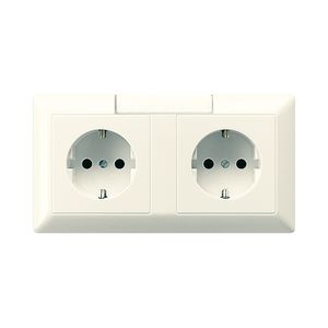 Wandcontactdoos wit 2-voudig tekstvastv.wandg. AS500