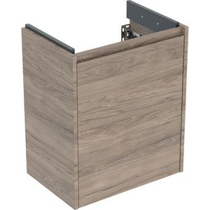 Onderkast voor wastafel 1 deur 50x60.5x33.7cm Breedte wastafel=55cm walnoot hickory / Melamine houtstructuur