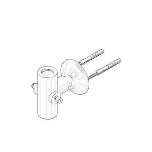 Houder v. douche/badkuip staand T-stuk 70x80x81mm chr