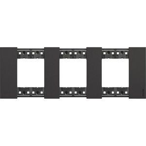 Afdekplaat 2 + 2 + 2 modulen zwart LivingNow