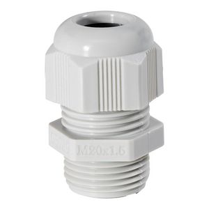 Wartel lange tap M20x1,5/10-14mm licht grijs