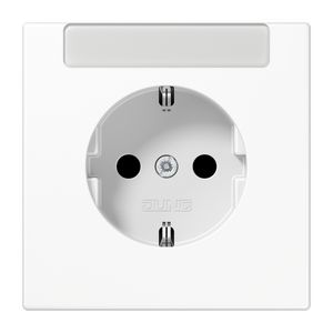 Wandcontactdoos alp.wit met R/A ki.bev.&tekstv LS990