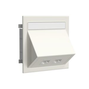 Data-aansluiting dubbel Keystone halogeenvrij RAL9010 VVE=10